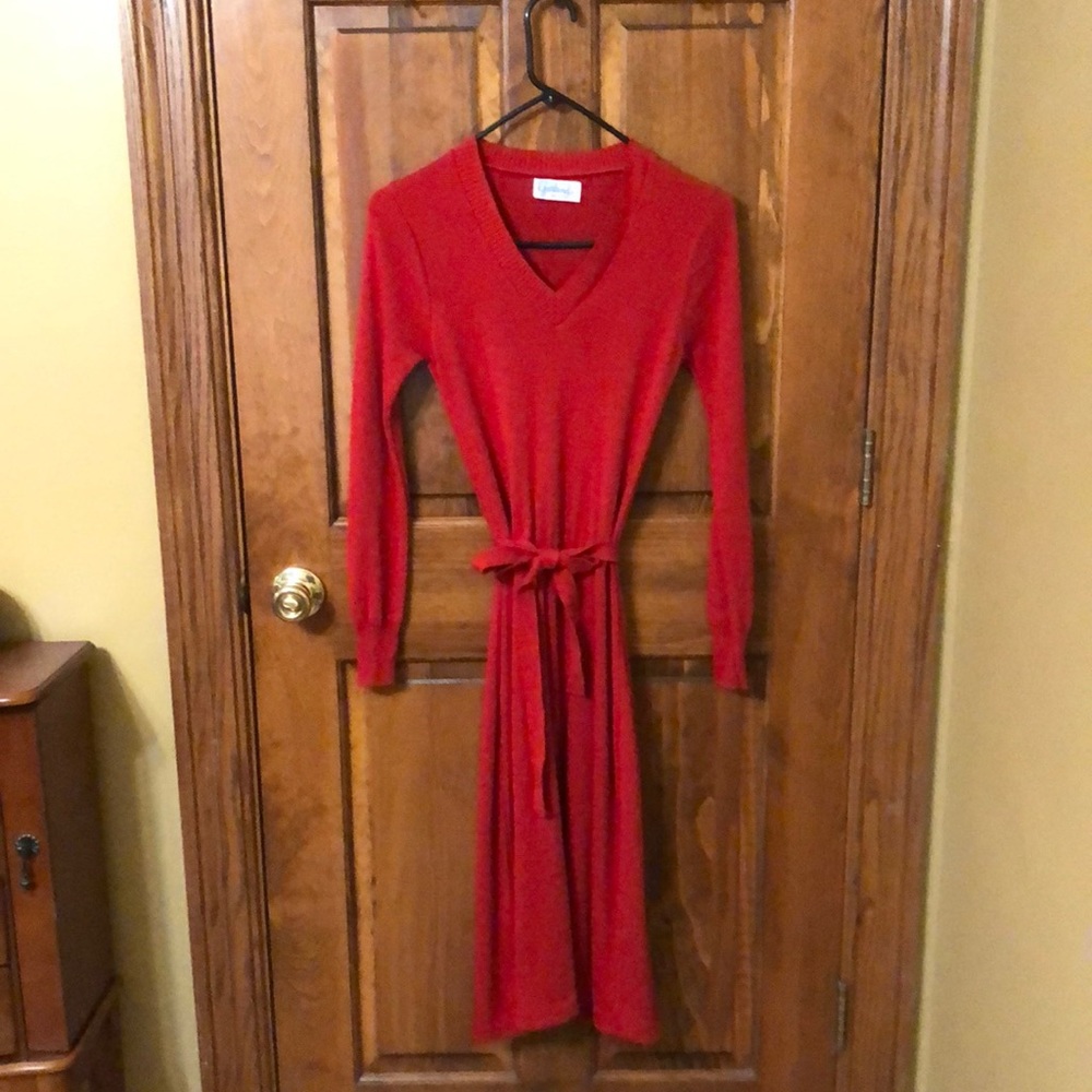 Vintage sweater dress- burnt Orange-